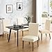 MOSAYT 100% Waterproof Dining Room Chair Covers Set of 4, Super Fit Stretch Jacquard Parson Chairs Slipcovers Removable Washable Chair Seat Protectors for Home, Kitchen, Banquet (Beige)