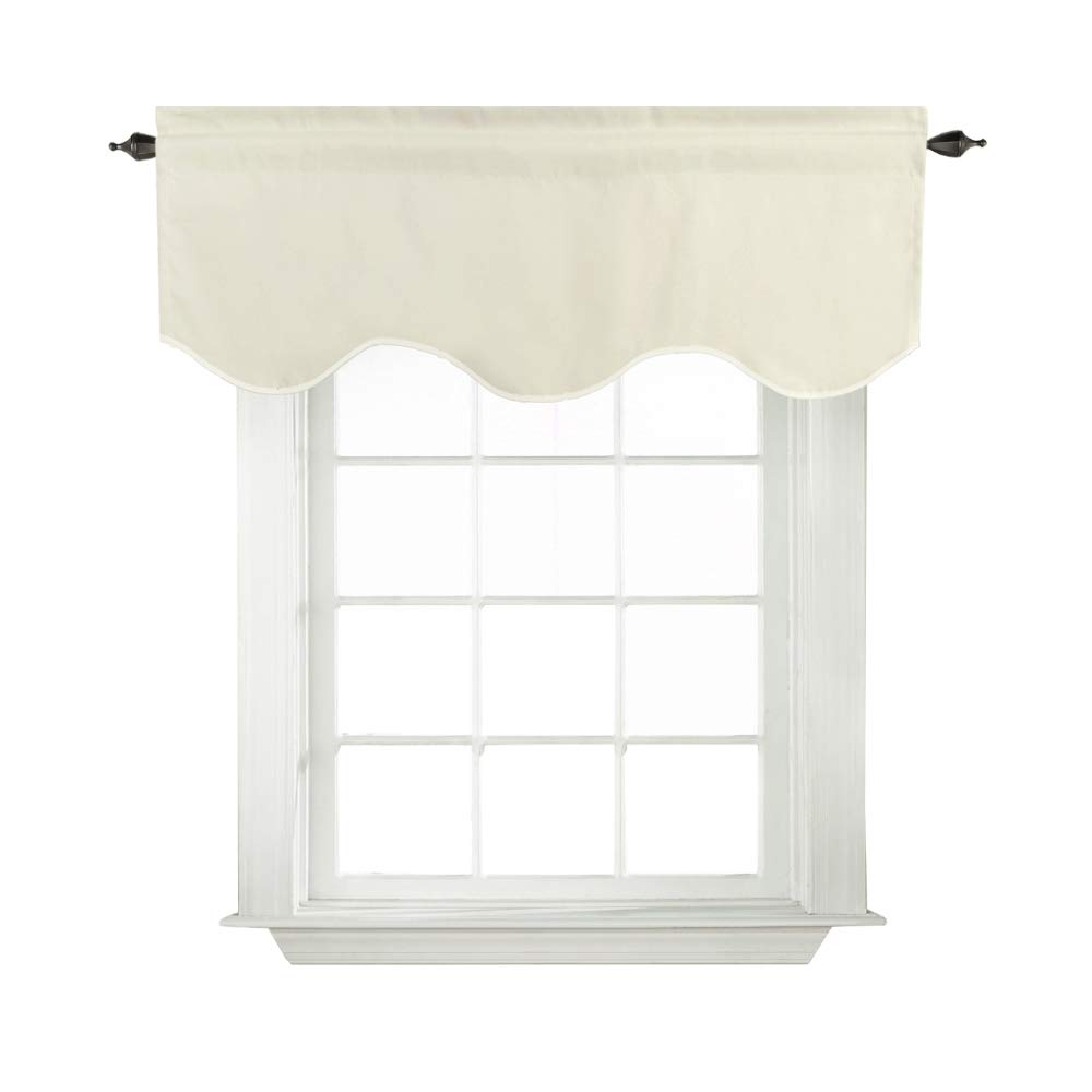 Turquoize Valance Curtains for Kitchen Thermal Insulated Solid Window Curtain Valance Curtain 52 inches by 18 inches Scalloped Valance for Bathroom