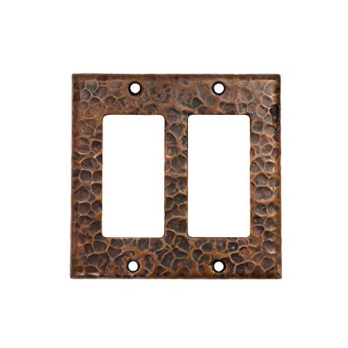 Premier Copper Products SR2 Copper Double Ground Fault/Rocker GFI Switch Plate Cover, Oil Rubbed Bronze