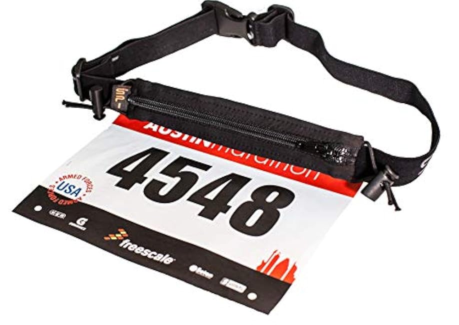 SPIbelt Race Bib Toggles, Attach to Race Bib for Marathons, 5k and 10k, Black (2 Pairs)