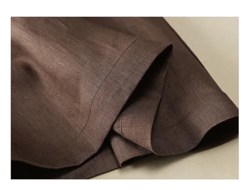 Linen Skirts for Women 2024 Summer Casual Elastic High Waisted Midi Skirt A Line Pleated Skirt4