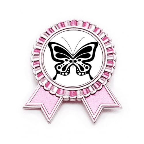 Broche noire simple rose médaille de récompense en métal design dessin animé élégant taille M