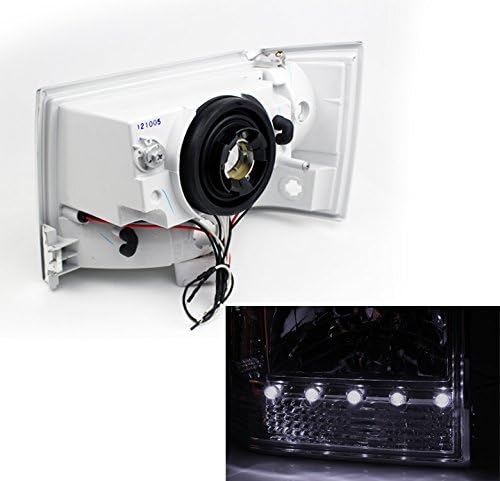 Miniatura 2 de ZMAUTOPARTS Faros delanteros LED con esquina+luces de señal de parachoques, color negro, compatible con Jeep Grand Cherokee 1993-1998