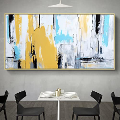 Impression paysage abstrait sur toile premium art mural nordique coloré 60x120 cm
