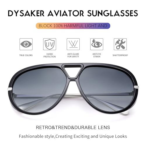 Oversized Aviator Sunglasses for Women Men, Trendy Retro Round Sun Glasses Vintage Shield Shades UV Protection4