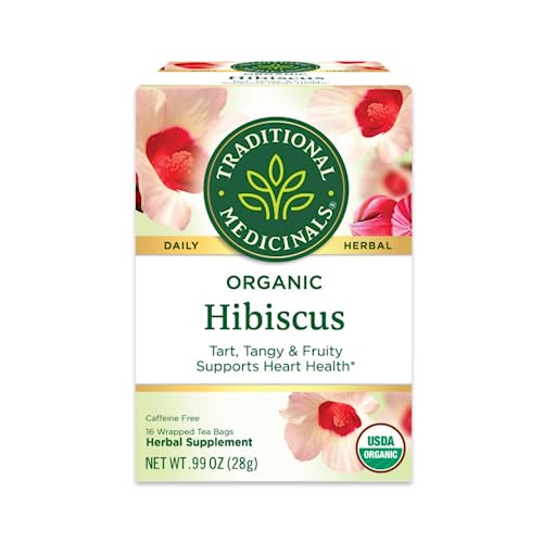 Traditional Medicinals Organic Hibiscus Herbal Tea - 16 bags per pack - 6 packs per case.