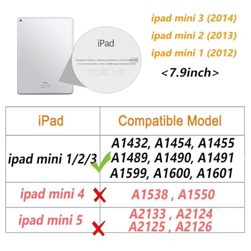 Image of MOCA Case for 7.9 inch inch iPad mini 1 Mini 2 Mini 3 iPad A1432 A1454 A1455 A1489 A1601 A1490 A1491 A1599 A1600 Translucent Back Stand Flip Cover case (Lilac Purple)
