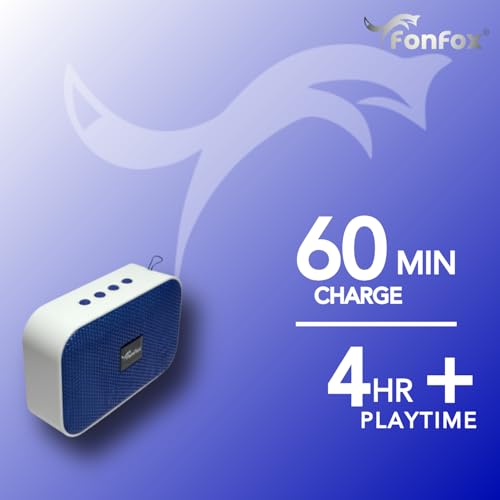 Image of mini Portable Bluetooth Speaker, White and Turquoise, Wireless Audio Device with Control Buttons (Blue)