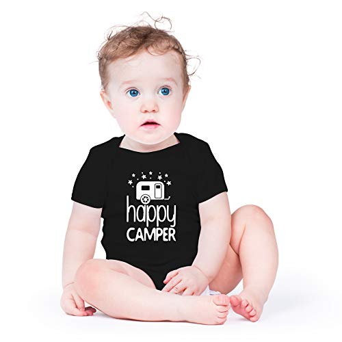 AW Fashions Happy Camper Baby Bodysuit Funny Cute Infant Outfit Adorable Newborn Boy Girls Unisex Romper2