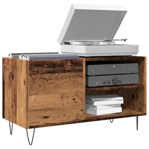 Frdhee Estantería multiusos con paneles de aspecto de madera envejecida, 84,5 x 38 x 48 cm, material de madera, armario de limpieza para dormitorio, salón, estudio, oficina