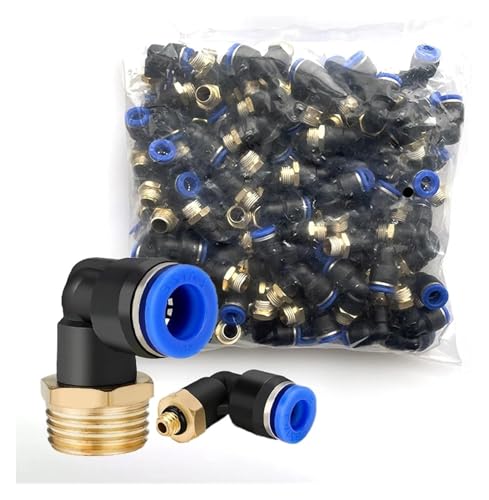 Ya Song Codo PL (50 unidades, 4-M5, 6-M5), conector neumático, conexión rápida, rosca macho de 1/8', 1/4', 3/8' y 1/2', diámetro exterior de 6-12 mm.