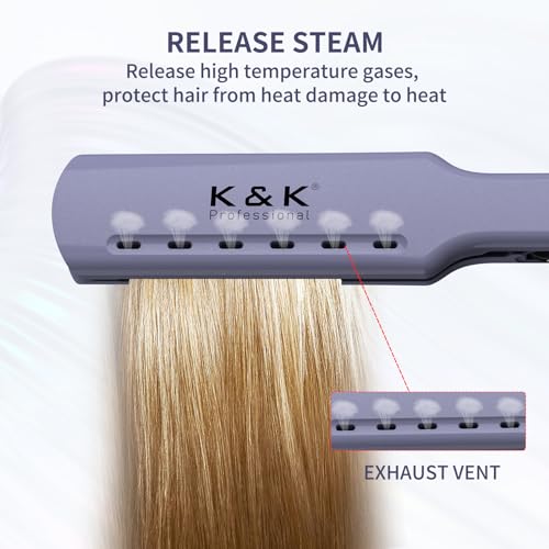Plancha de pelo K&K 1.73” para cabello grueso con temperatura ajustable miniatura 3