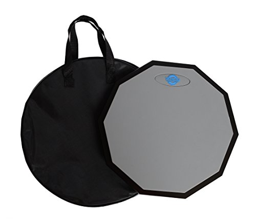 Tromme Drum Practice Pad & Carrying Case - 12 Inches - Silicone - Wooden Base With Real Drum Feel - Practice Quietly - Sticks And Stand Not Included (Gray) #TOP3