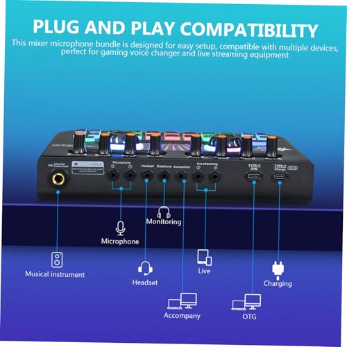 Mezclador de audio LABRIMP para gaming con baja latencia y tarjeta de sonido integrada 7