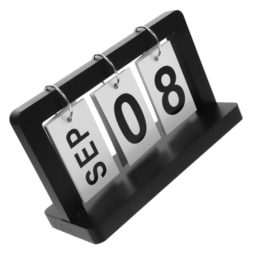 OSOLADY 木製卓上カレンダー おしゃれな万年カレンダー 翻頁式デスクアクセサリー コンパクトで再利用可能 インテリア装飾に