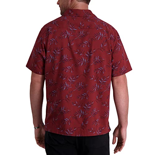 Haggar Men's Short Sleeve Printed Stretch Camp Shirt2