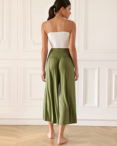 ODODOS-Womens-Wide-Leg-Palazzo-Lounge-Cropped-Pants-with-Pockets-Light-Weight-Comfy-Pajama-Capri-Pants-2022-24-Inseam 4177anfLN L