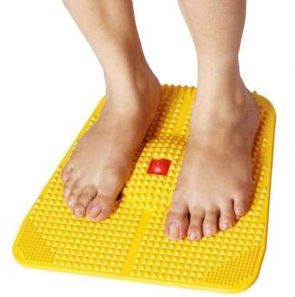 R A ProductsHome Blood Circulation Acupressure Plastic Power Mat 22 Magnets| Acupressure Plate | for Foot Massager (Yellow), Solar Powered