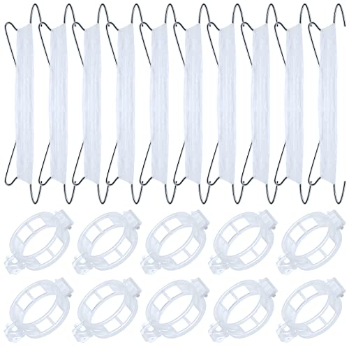 HFXXAD 20Pcs Tomato Hooks with String Tomato Support Hooks Tomato Holder Hooks & Plant Support Clips with 33.3ft Twine to Prevent Tomatoes from Pinching or Falling Off