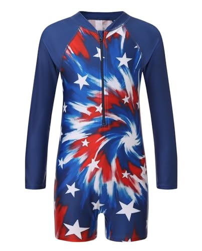 Image of Girls One Piece Rash Guard Swimsuits for Girl Long Sleeve Bathing Suits with UPF 50+ Sun Proctection Sunsuits 3-16 Years