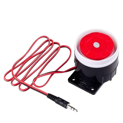 Vibsky Sirena fuerte de 120 dB para seguridad del hogar, alarma interior de 12 V/24 V CC con presión de sonido de 120 dB, carcasa de plástico
