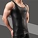 Latex Unterhemd Herren Latex Top Tank Top Latex Männer Feinripp Latex ärmellos Muskelshirtst Männer Sportunterhemden ärmellose Westen für Herren Wetlook Shirts Lack Leder Erotik Shirts Tops