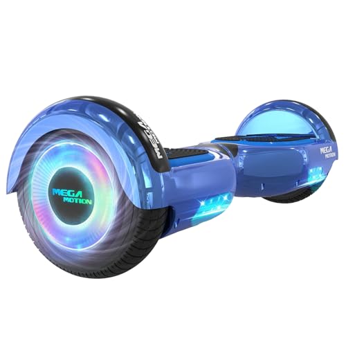 MEGA MOTION Hoverboard, Hoverboards à deux roues de 6,5 pouces avec Haut-parleur Bluetooth, avec Lumières LED colorées, Cadeau pour Enfants et Adolescents