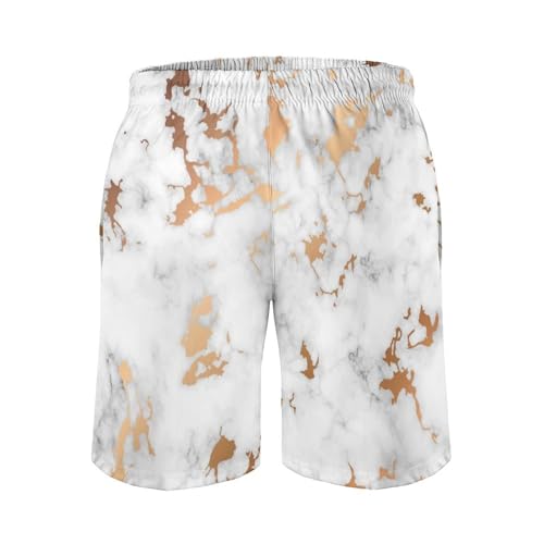 Shorts de bain homme marbre d'or maillot blanc taille S