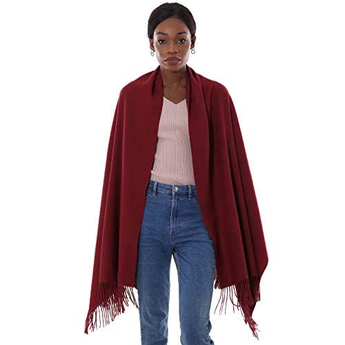 PIOYMEYA Pañuelos Chal Bufanda Mujer Pashmina Rojo Estolas Bodas Invierno Chale Fiesta Sólido Fulares Foulard Larga Cálida