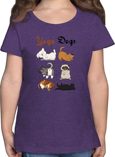 T-Shirt Mädchen - Tiermotiv Animal Print - Yoga Dogs - 116 (5/6...