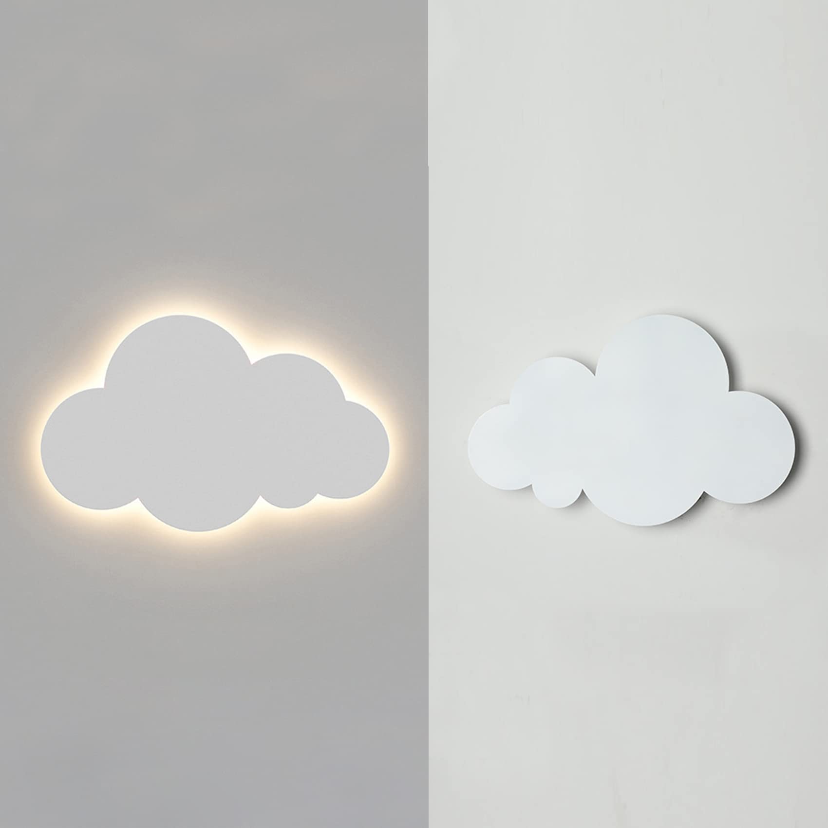Lampada da parete per interni a forma di nuvola, applique da parete in acrilico nuvola bianca, lampada da parete a LED 18 W, applique da parete per bambini, applique art deco per soggiorno