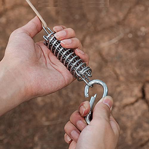 4Pcs Steel Tent Fixed Buckle Spring Wind Rope Buckle Tent Spring Buckle For Tent Camping Hiking Backpacking Outdoor Activity, Silver #TOP4
