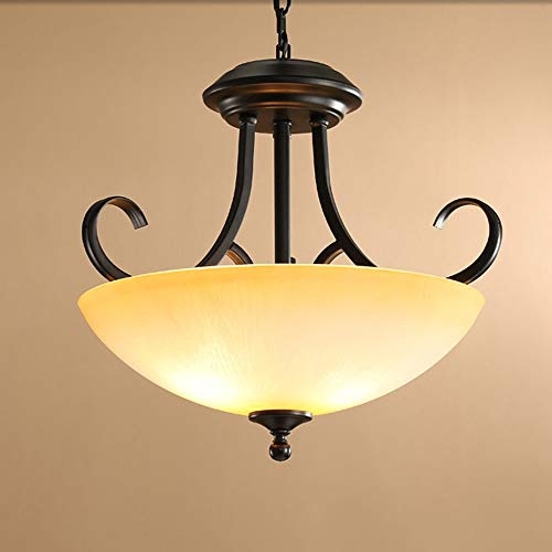 Usifaz Simple E27 Single Head Vintage Glass Pendant Lights American Pastoral Metal Iron Chain Adjustable Chandelier Study Living Room Restaurant Cafe Villa Decorative Ceiling Lamps Lighting Device #TOP2