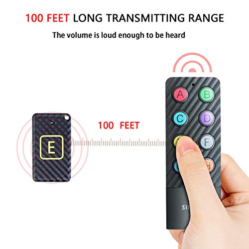 Upgraded Key Finder with Extra Backup RF Transmitter and Lanyards, Simjar Wireless RF Item Locator Tracker Support Remote Control with Loud Beep - Pet/Wallet/Phone/Glasses Tracker