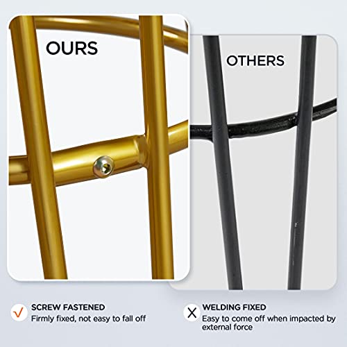 Yaheetech Round Kitchen Counter Stool Home Bar Height Stools With Golden Hairpin Legs Upholstered Velvet Seat For Kitchen/Dining Room Grey, Set Of 4 (Package 2) #TOP7