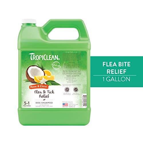 TROPICLEAN Champú Anti Pulgas Y Garrapatas Alivio De La Picazón Lila India Y Cítricos para Perros - 3,78 litros 3780 g