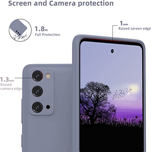 Image of DIZORO Microfiber Candy Case Compatible for Samsung S20 Smooth Touch Cushion Liquid Soft Silicone Gel Rubber Phone Cases Non-Slip Full Body Protective Shockproof Back Cover (Lavender Grey)