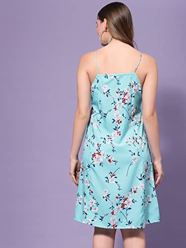 Image of OOMPH! Women A-Line Floral Mini Dress Western, Off Shoulder, Slip On