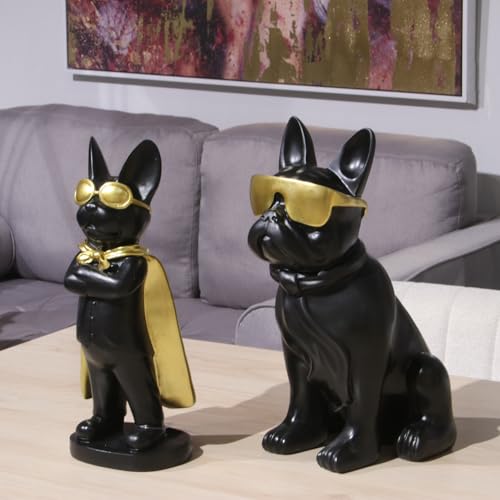 Figurine bouledogue résine lunettes idée cadeau déco créative originale - 6