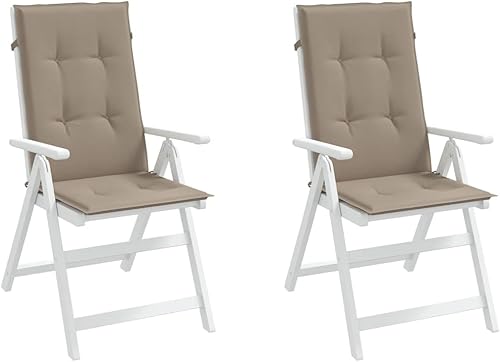 Miniatura 27 de Cojines de silla de jardín con respaldo alto, 2 unidades, color gris, 47.2 x 19.7 x 1.2 pulgadas, cojines de tela para sillas de comedor, cojines
