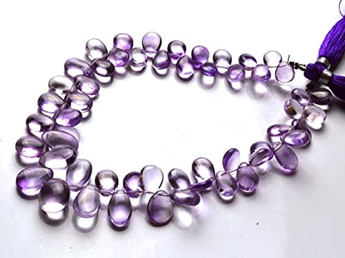 Améthyste violette naturelle briolette poire lisse 8 pouces 8-10.5mm