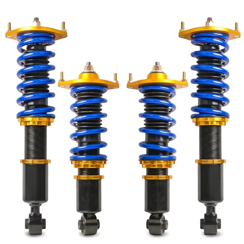MOSTPLUS 4pcs Full Lowering Coilovers Struts Suspensions Shock Compatible with 1990-1997 1999-2005