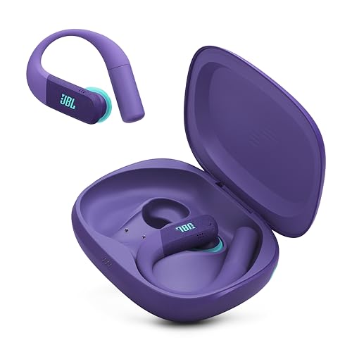 JBL Endurance Peak 4 - True Wireless Noise Cancelling Sport Earbuds, Up to 48Hrs Total Playback, Water & dust Proof (IP68), Secure fit with TwistLock™ Design, & 6 mics for Perfect Calls (Purple/Teal)