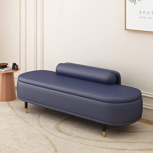 Repose-pieds de rangement en cuir robuste avec dossier ergonomique