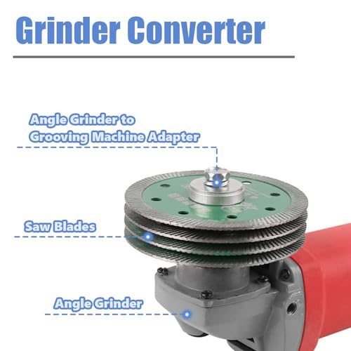 Image of Angle Grinder Slotting Conversion Kit for 100mm Grinder, Carbon Steel Wall Chaser Adapter, Multi-Disc Groove Cutting Head for Wiring Channel and Pipe Slotting