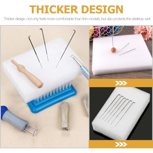 4pcs Foam Mat Sewing Pin Cushion Wool Felt Needle Tools Needle Felting Kit Panel Foam Pad Needle Felting Foam Pad Panel Tool Felting Starter White Work Pressure Pad Quilting