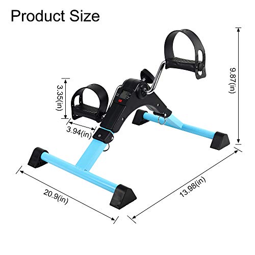 Ahmed Folding Under Desk Bike Pedal Exerciser For Arm/Leg Medical Fitness Exercise Bike Mini Portable Home Workout (Blue) #TOP2