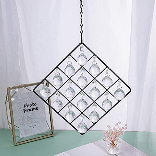 WEISIPU Colorful Crystal Ornaments - Metal Crystal Garden Pendant Rainbow Crystal Ornament Crystal Ball Prism for Window, Garden, Home Decoration (Transparent)