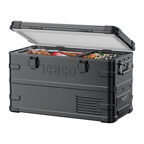 ICECO APL35 Dual Zone Portable Fridge Freezer, 37 Quart 12V Car Refrigerator with Secop Nano...