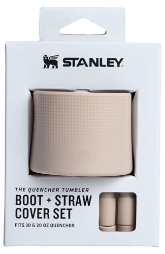 STANLEY Quencher Boot and Straw Cover Cap | Anti-Slip Silicone Protector for 20 & 30 oz Tumbler with Handle | Accessory Set for Stainless Steel Drinking Cup | BPA-Free | Sand